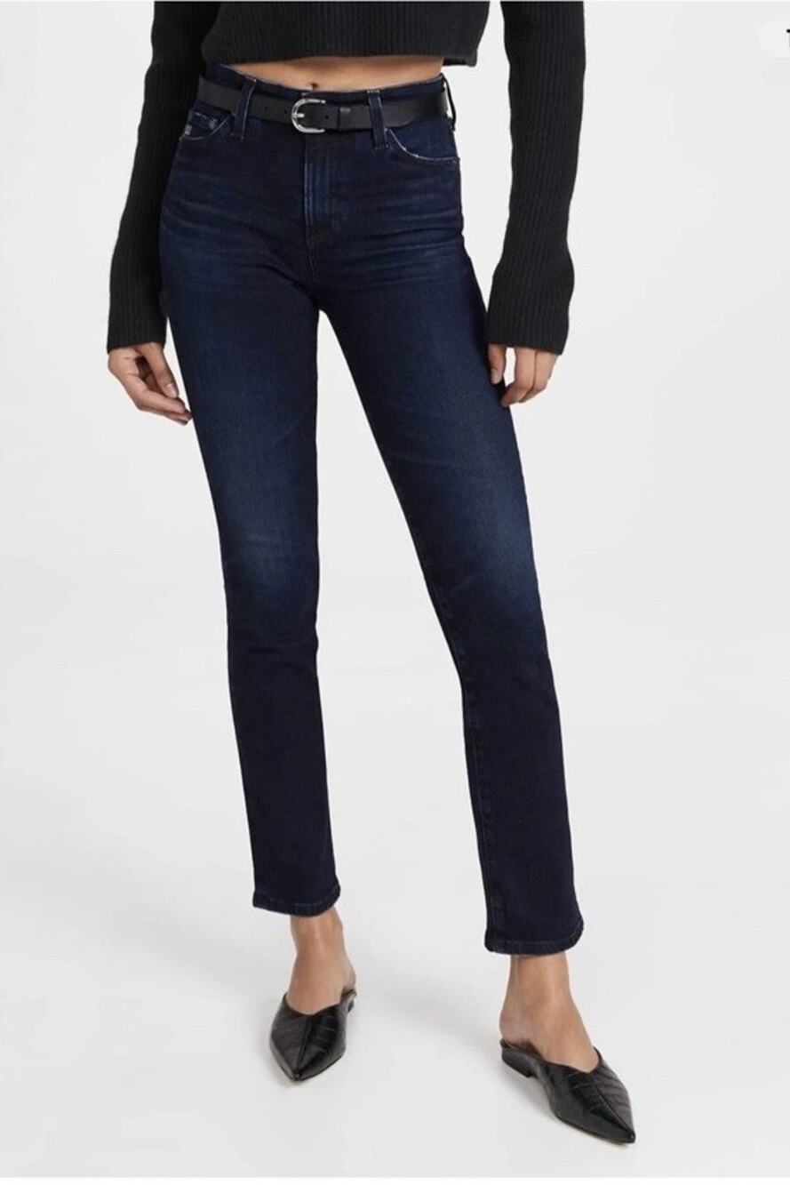 AG ADRIANO GOLDSCHMIED NWT $235 Mari Slim Straight Leg Jeans Highrise 25